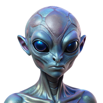 wonderful abstract A Close Up Portrait of an Alien with Irid genuine png