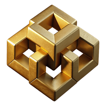 beautiful minimalist Golden Interlocking Geometric Shapes Ca png