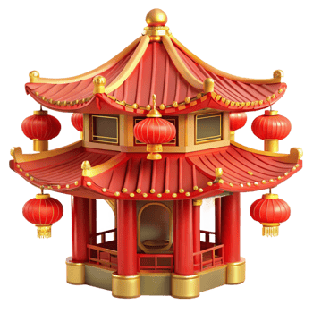 stunning artistic A Traditional Chinese Pagoda with Ornate authentic png