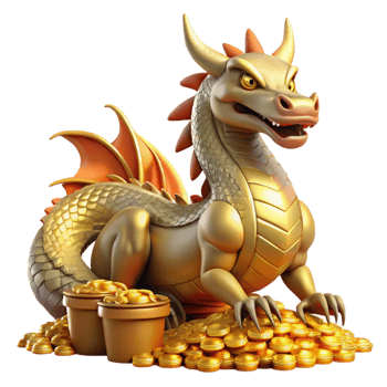vibrant traditional A Majestic Dragon Guarding a Hoard of Go genuine png