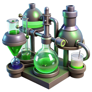 stunning minimalist A Steampunk Laboratory Filled with Stra 4K png