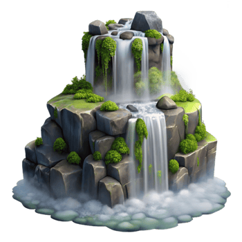 extraordinary traditional A Cascading Waterfall Tumbling over Moss professional png