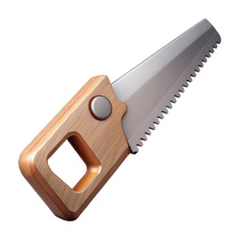 wonderful modern Hand Saw with Wooden Handle Angled View Cutout high quality png