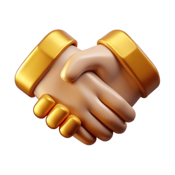 stunning traditional Handshake Icon with Gold Outline Cutout Element authentic png