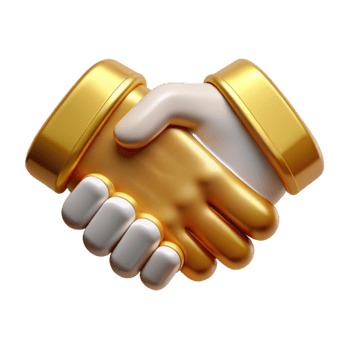 elegant vintage Handshake Icon with Gold Outline Cutout Element exclusive png