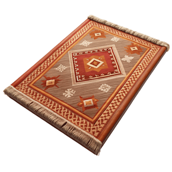 beautiful vintage Handwoven Rug with Traditional Design Isolated png