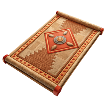 impressive creative Handwoven Rug with Traditional Design Isolated png