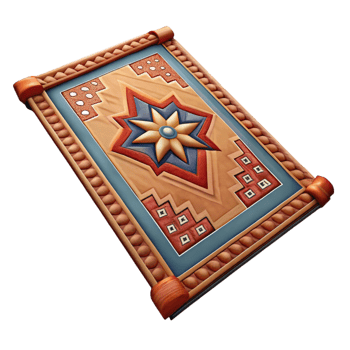 vibrant minimalist Handwoven Rug with Traditional Design Isolated png