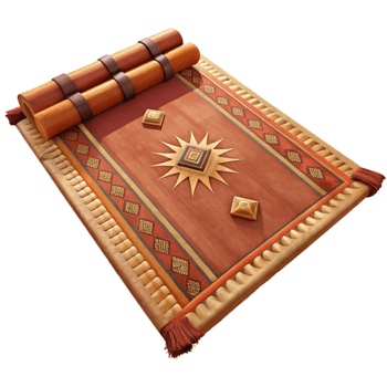 extraordinary traditional Handwoven Rug with Traditional Design Isolated png