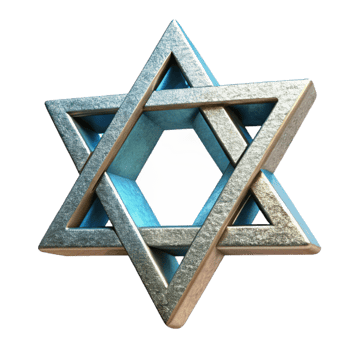 vibrant contemporary Hanukkah Star of David with Glitter Transparent Background genuine png