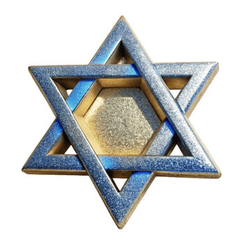 serene traditional Hanukkah Star of David with Glitter Transparent Background high resolution png