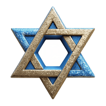 beautiful artistic Hanukkah Star of David with Glitter Transparent Background professional png