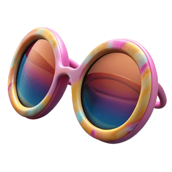 vibrant rustic Harajuku Inspired Oversized Sunglasses Side View original png