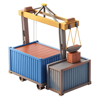 vibrant abstract Harbor Crane Loading Container Isolated high quality png