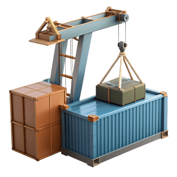 stunning traditional Harbor Crane Loading Container Isolated high quality png