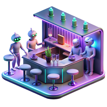 magnificent modern A Futuristic Bar Filled with Aliens And genuine png