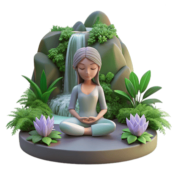 impressive modern A Serene Dryad Meditating Beneath a Water high quality png