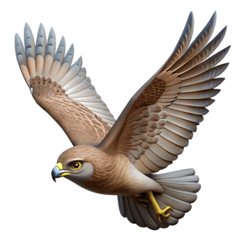 serene creative Hawk Flying in Circles Isolated Element high resolution png