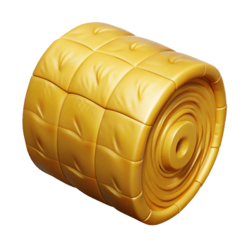 dramatic traditional Hay Bale Transparent Background with Golden Hue professional png