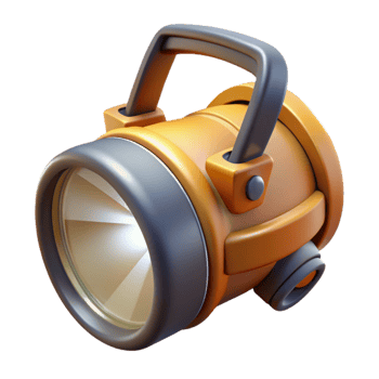 impressive contemporary Headlamp Front View with Light Beam Isolated genuine png