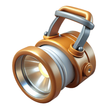 vibrant artistic Headlamp Turned on with White Light Transparent Background detailed png