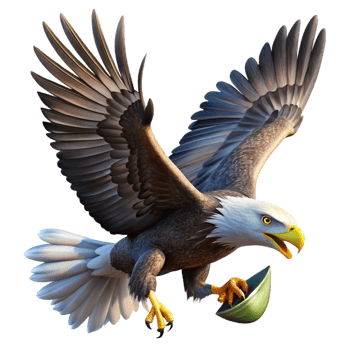 serene minimalist A Majestic Bald Eagle Soaring Through A premium png