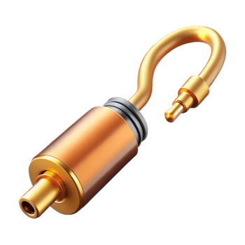 dramatic classic Headphone Adapter 35mm to 635mm Gold Plated Isolated png