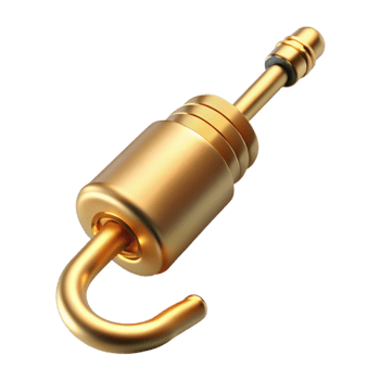 beautiful abstract Headphone Jack Plug Gold Plated Transparent Background genuine png