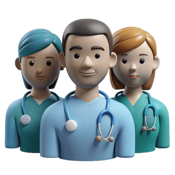 beautiful contemporary Healthcare Workers Silhouette Diverse Group exclusive png
