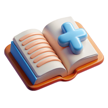 magnificent minimalist Health Education Icon with Open Book Transparent Background premium png