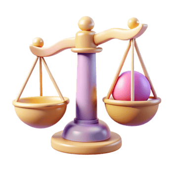 extraordinary creative Health Equity Icon with Scales of Justice Isolated Element professional png