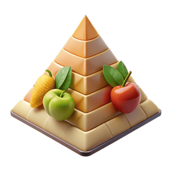 wonderful contemporary Healthy Food Pyramid Illustration Isolated high quality png