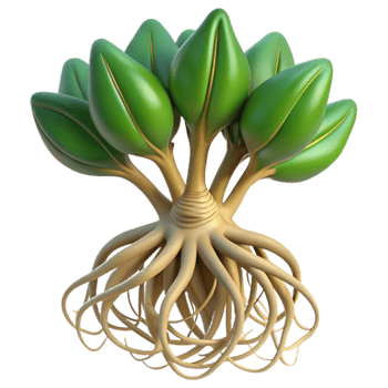 vibrant contemporary Healthy Plant Roots Close Up Transparent Background premium png