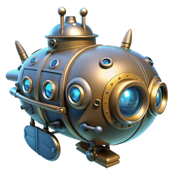 extraordinary abstract A Steampunk Submarine Exploring the Ocea authentic png