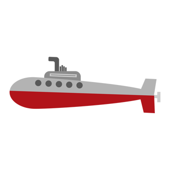 submarine icon, flat style illustration png