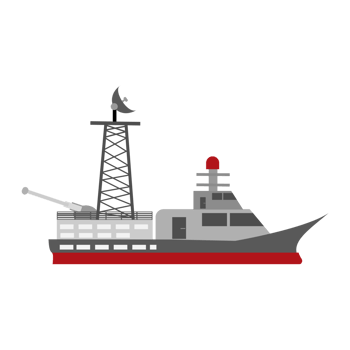 oil drilling ship icon, flat style illustration png