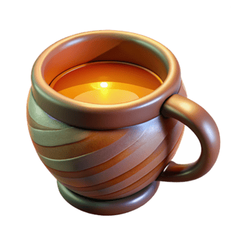 vibrant modern Herbal Tea Cup Warm Lighting Cutout original png