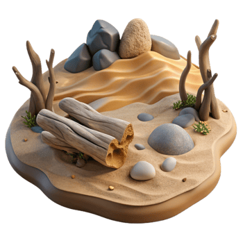 stunning minimalist Hidden Beach Driftwood Sand Dunes Transparent Background exclusive png
