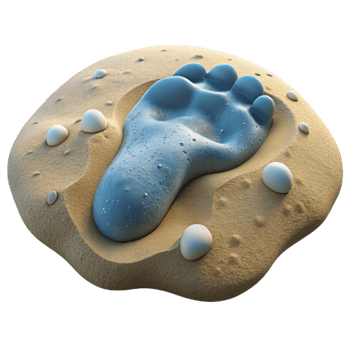 beautiful contemporary Hidden Beach Footprint in Sand Transparent Background exclusive png