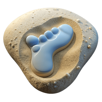 dramatic minimalist Hidden Beach Footprint in Sand Transparent Background professional png