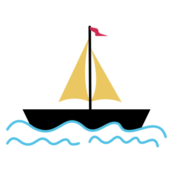 sailboat sailing in the ocean clipart design png
