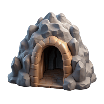 stunning classic Hidden Cave Entrance Side View professional png
