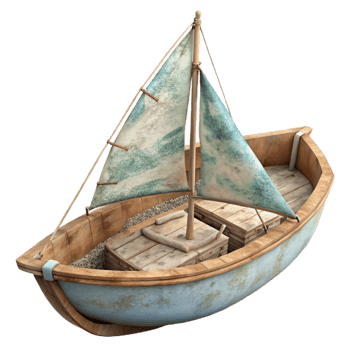dramatic abstract Hidden Cove Sailboat Anchored Transparent Background genuine png