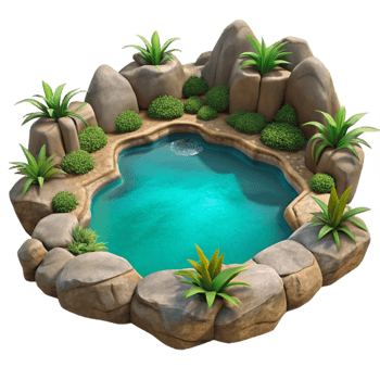 magnificent abstract Hidden Lagoon Calm Waters Isolated premium png