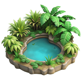 magnificent creative Hidden Lagoon Tropical Foliage Isolated high quality png