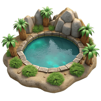 vibrant rustic Hidden Lagoon Calm Waters Isolated exclusive png
