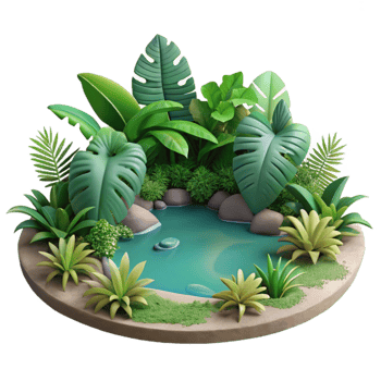 beautiful minimalist Hidden Lagoon Tropical Foliage Isolated png