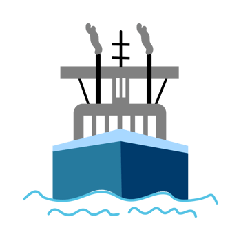 a cargo ship with smoke coming out of the top png