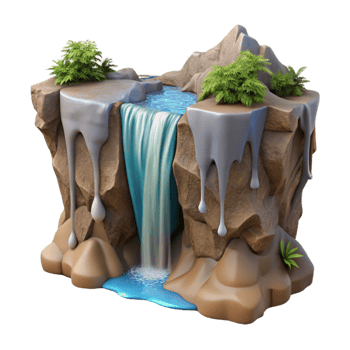extraordinary rustic Hidden Waterfall Cliff Face Sheer Drop Cutout authentic png