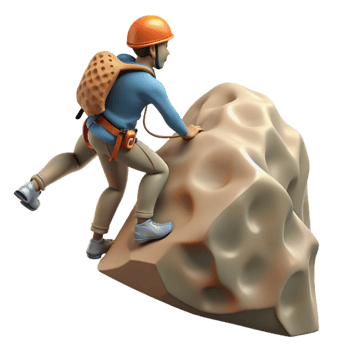 extraordinary vintage High Angle View of Mountain Climber Cutout authentic png